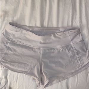Lululemon white speed up shorts